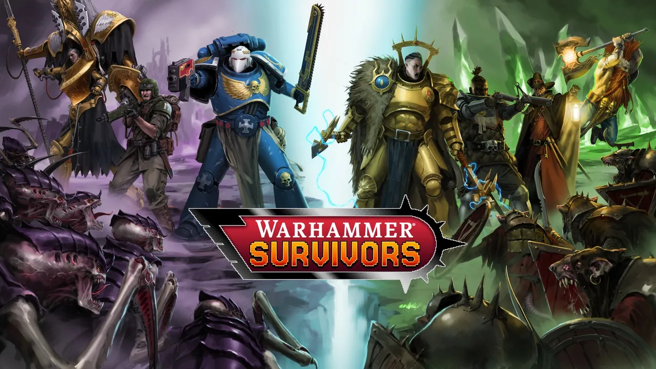 Space Marine and Stormcast heroes facing Tyranid and Skaven hordes